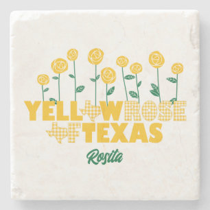 Dessous-de-verre En Pierre Rose jaune du Texas - Jardin Rose