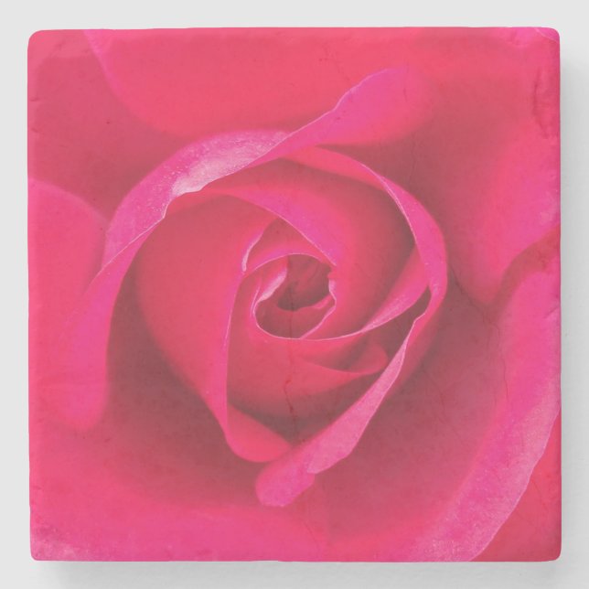 Dessous-de-verre En Pierre Rose rouge romantique v2 (Devant)