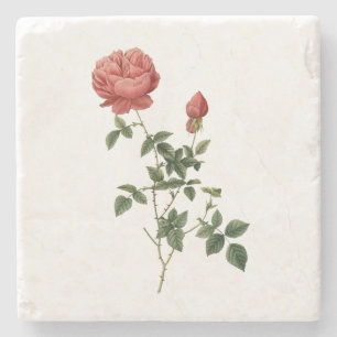 Dessous-de-verre En Pierre Rose vintage Vintage Fleur Ami Mère Cadeau
