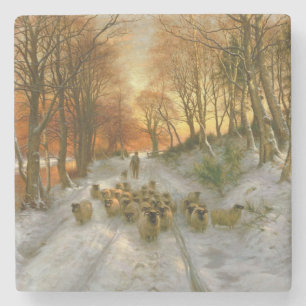 Dessous-de-verre En Pierre Rougeoyé avec des teintes de même des heures