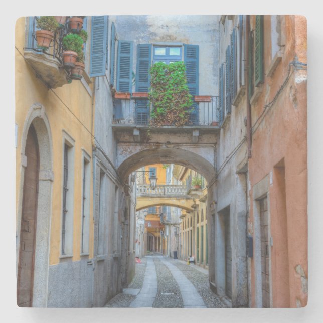 Dessous-de-verre En Pierre Rue de la ville étroite, Italie (Devant)