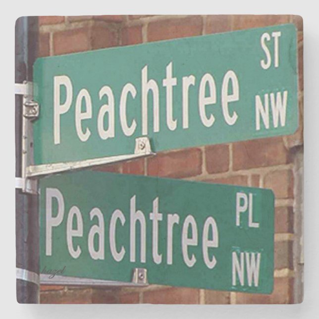 Dessous-de-verre En Pierre Rues Peachtree Atlanta, Rues Peachtree (Devant)