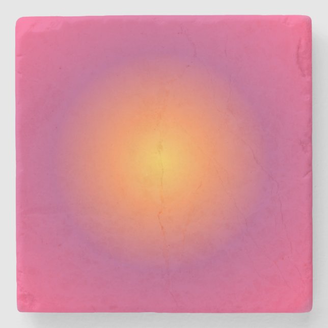 Dessous-de-verre En Pierre Sagittarius Aura Gradient Zodiac, Jaune Violet (Devant)