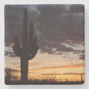 Dessous-de-verre En Pierre Saguaro Sunset III Arizona Desert Paysage