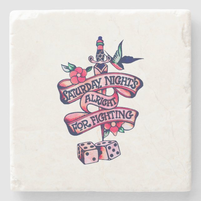 Dessous-de-verre En Pierre Samedi soir, ça va pour combattre (Devant)