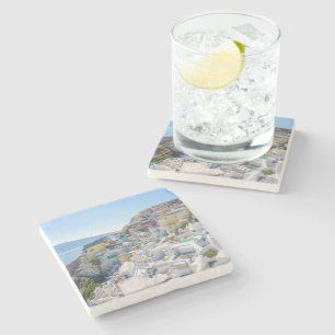 Dessous-de-verre En Pierre Santorin Grèce - journée ensoleillée d'été à Santo