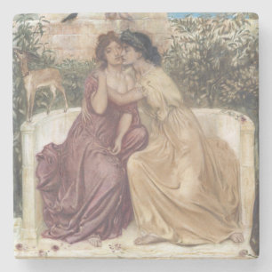 Dessous-de-verre En Pierre Sappho et Erinna dans un jardin grec (Lesbian Love