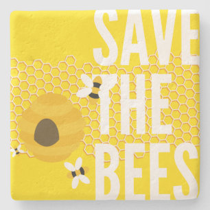 Dessous-de-verre En Pierre SAve Les abeilles HONEYCOMB HONEYCOMB HONey POT