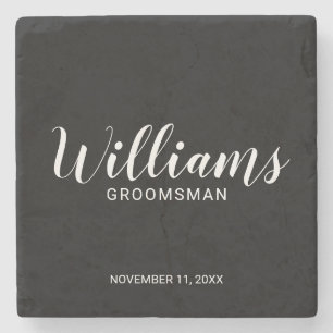 Dessous-de-verre En Pierre Scénario moderne - Groomsman personnalisé