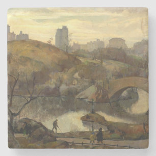 Dessous-de-verre En Pierre Scène à Central Park (New York, New York, États-Un