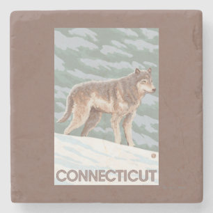 Dessous-de-verre En Pierre Scène de ConnecticutWolf