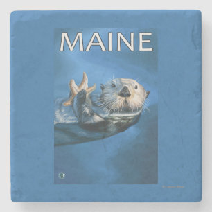 Dessous-de-verre En Pierre Scène de loutre de MaineSea