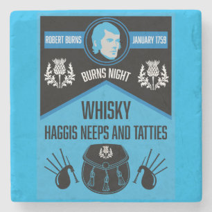 Dessous-de-verre En Pierre Scottish Burns Night Super