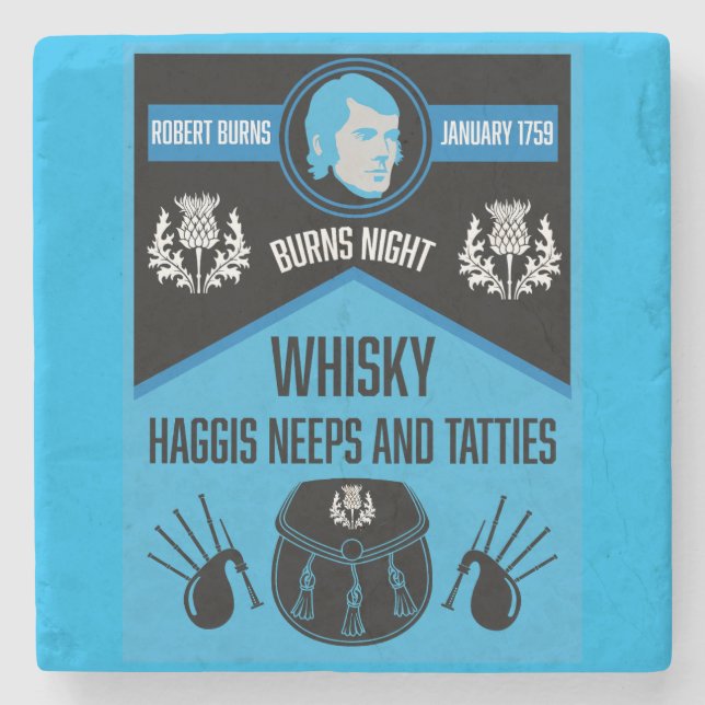 Dessous-de-verre En Pierre Scottish Burns Night Super (Devant)