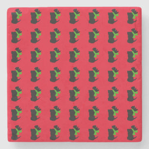 Dessous-de-verre En Pierre Scottish Terrier Joyeux Noël