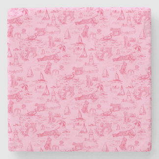 Dessous-de-verre En Pierre Sea Dog Toile Pink 