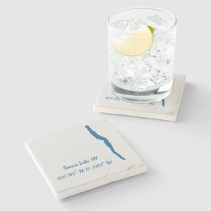 Dessous-de-verre En Pierre Seneca Lake, NY Marble Dessous de verre