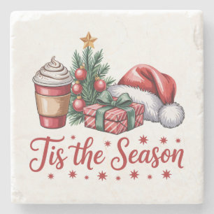 Dessous-de-verre En Pierre Sentez Jolly Christmas Tree Hot Cocoa Holiday