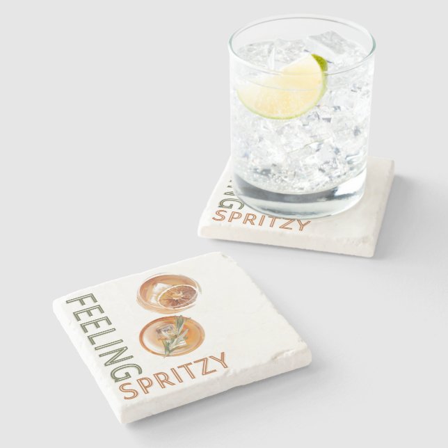 Dessous-de-verre En Pierre Sentez un cocktail Orange Spritzy (Côté)