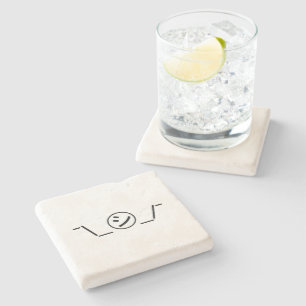Dessous-de-verre En Pierre Shi Kana Shrug Emoticon -\_ ㋛_/+Japonais Kaomoji