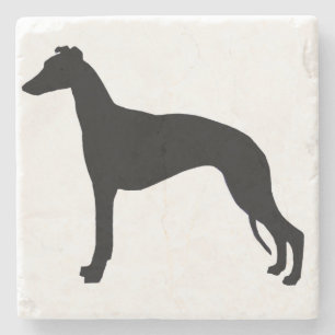 Dessous-de-verre En Pierre Silhouette de Whippet