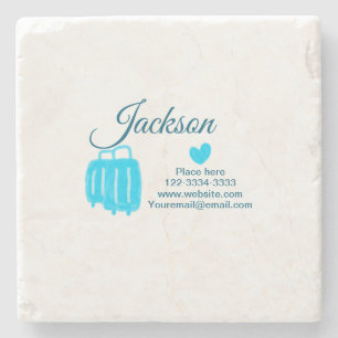 Dessous-de-verre En Pierre Simple minimum ajouter votre nom texte place ville