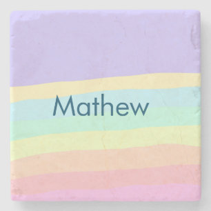 Dessous-de-verre En Pierre simple monogramme de lettre initiale ajoutez votre