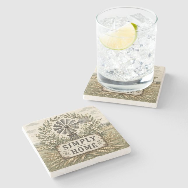 Dessous-de-verre En Pierre Simplement chez soi (Côté)