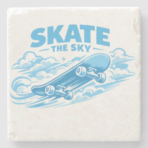 Dessous-de-verre En Pierre Skate The Sky – Blue Drift