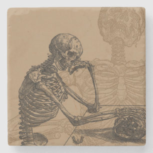 Dessous-de-verre En Pierre Skeletons et mort