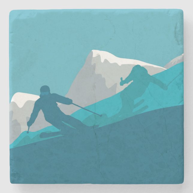 Dessous-de-verre En Pierre Ski alpin (Devant)