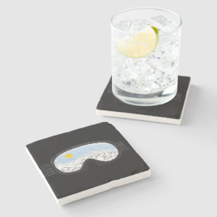 Dessous-de-verre En Pierre Ski Goggles Mountain View Illustration