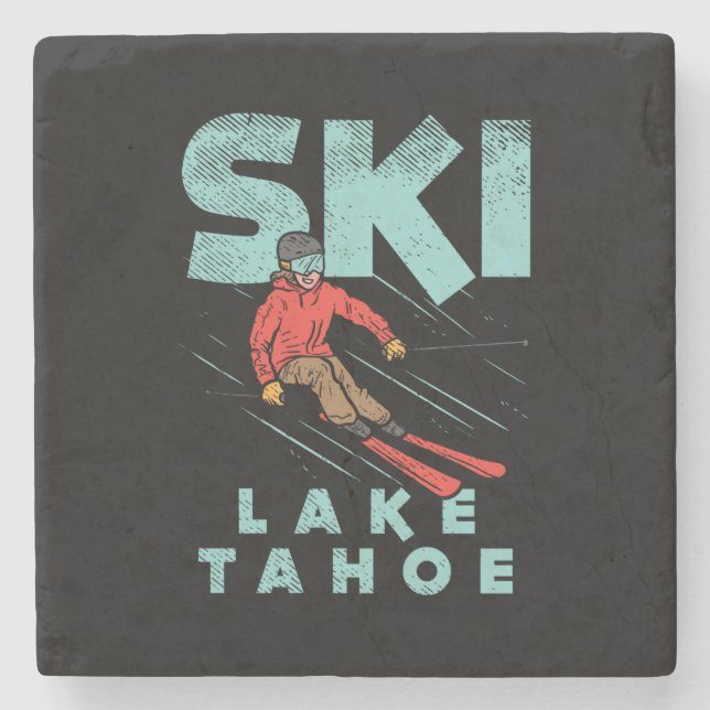 Dessous-de-verre En Pierre Ski Lake Tahoe (Devant)