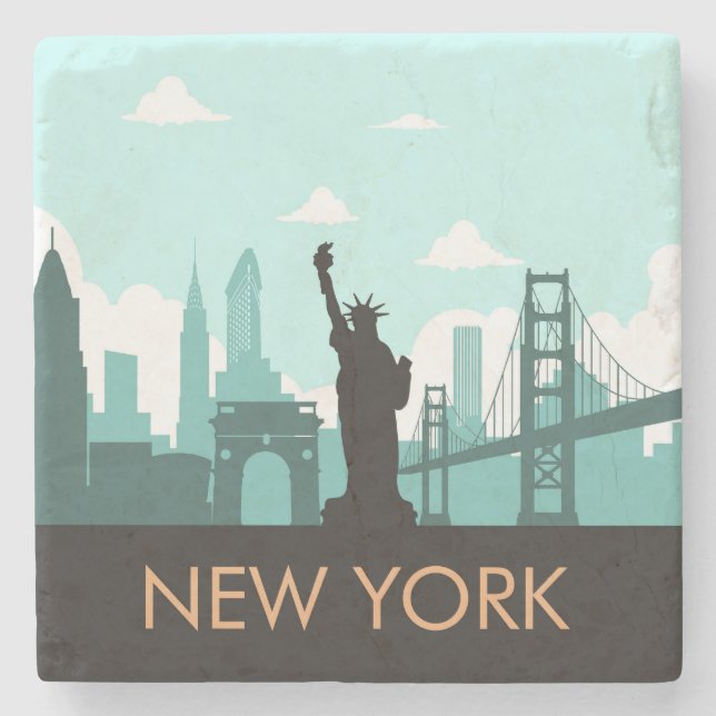 Dessous-de-verre En Pierre Skyline Creative New York (Devant)