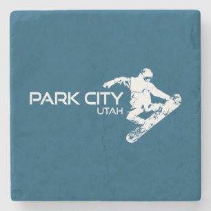 Dessous-de-verre En Pierre Snowboardeur Park City Utah