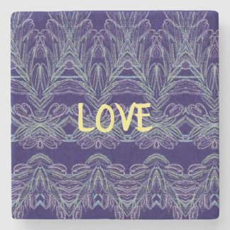 Dessous-de-verre En Pierre Soft Swirls Love (Purple)