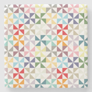 Dessous-de-verre En Pierre Soleil géométrique coloré