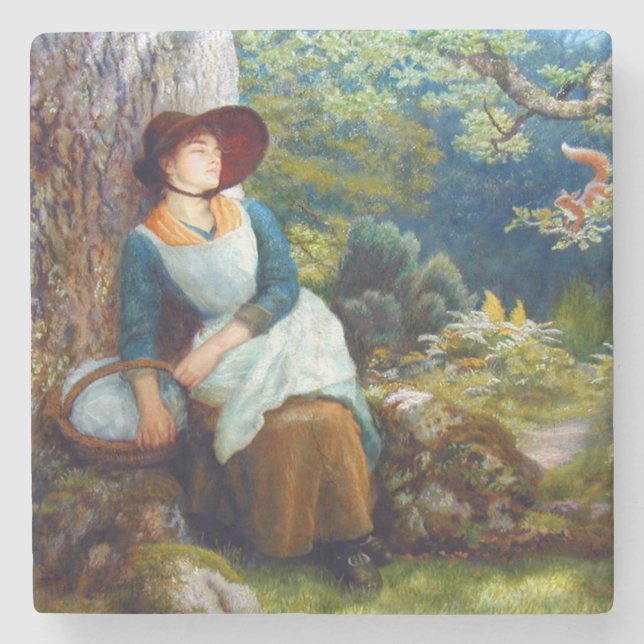 Dessous-de-verre En Pierre Sommeil dans les bois (par Arthur Hughes) (Devant)