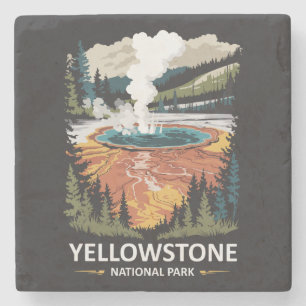 Dessous-de-verre En Pierre Source chaude du Parc national de Yellowstone