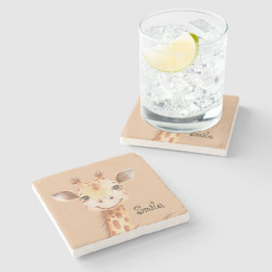 Dessous-de-verre En Pierre Sourire de girafe heureux