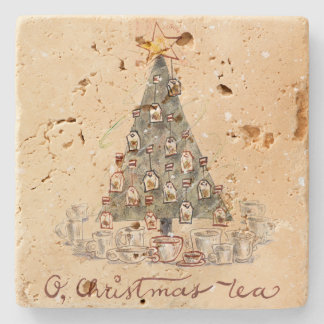 Dessous-de-verre En Pierre Sous-tasse Rustic O, thé de Noël