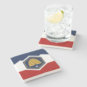 Dessous-de-verre En Pierre Sous-verre en pierre patriotique avec drapeau de l