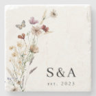 Sous-verre monogrammé de mariage