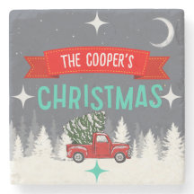 Sous-verre personnalisé en pierre pour sapin de No