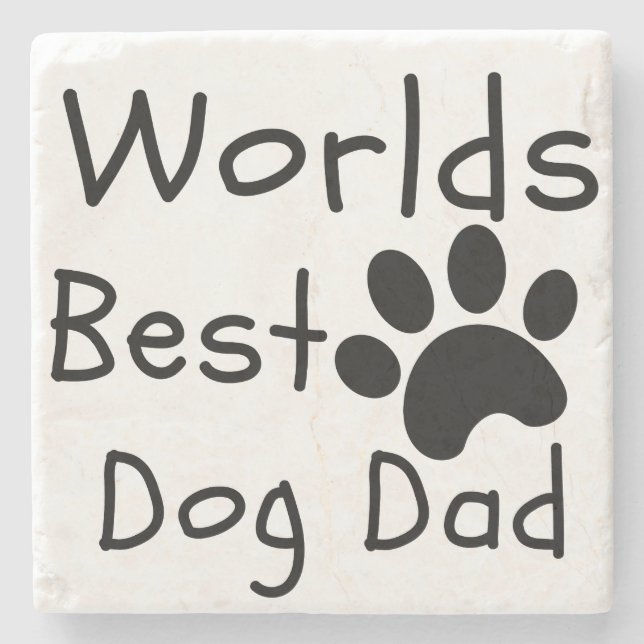 Dessous-de-verre En Pierre Sous-verres Papa Chien, Cadeau pour Papa de la par (Devant)
