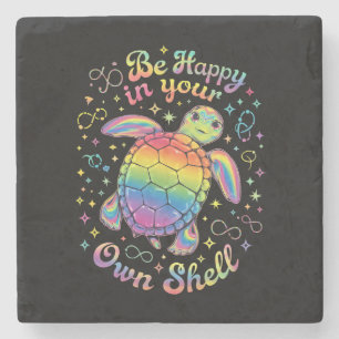 Dessous-de-verre En Pierre Soyez Heureux Dans Votre Propre Autisme De Tortue 