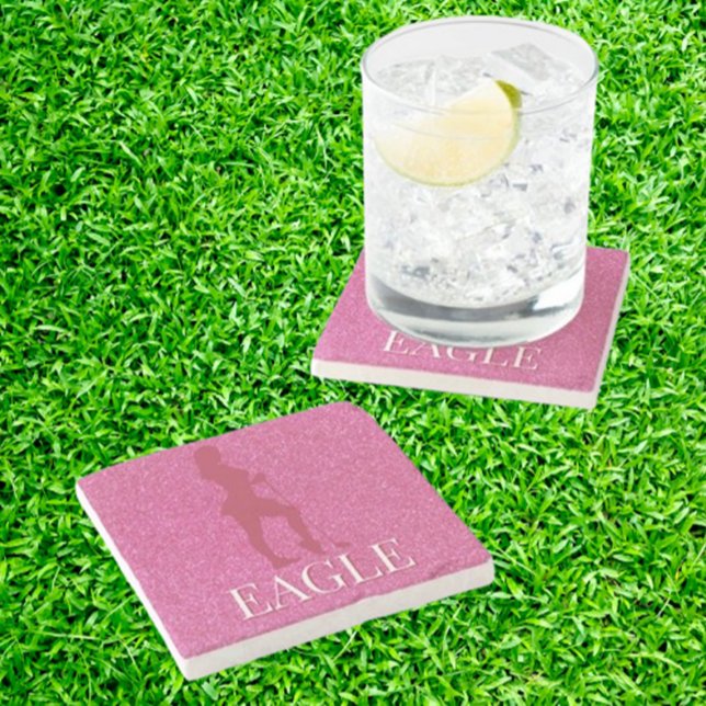 Dessous-de-verre En Pierre Sparkly Golf Coasters (Discover the cutest pink sparkly gifts for women golfers!)