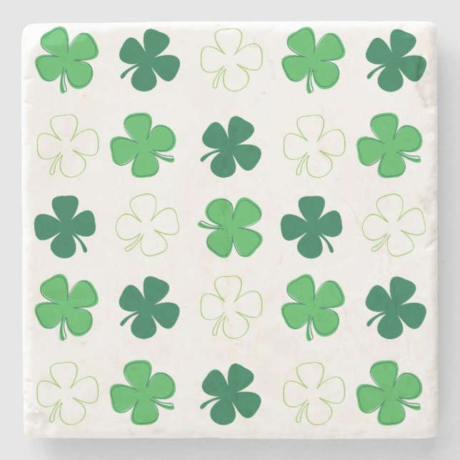 Dessous-de-verre En Pierre St Patrick Day Irlandais Shamrocks verts (Devant)
