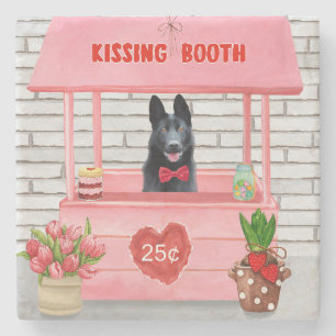 Dessous-de-verre En Pierre Stand de baisers de la Saint-Valentin pour Berger