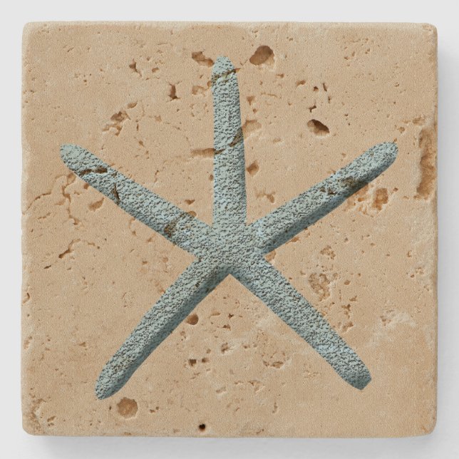Dessous-de-verre En Pierre Starfish Beach Sand Rustique Nautique (Devant)